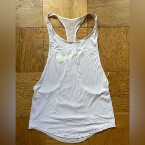 Nike Dri-Fit white loose-fitting tank/singlet Sz XS EUD low/open back racerback